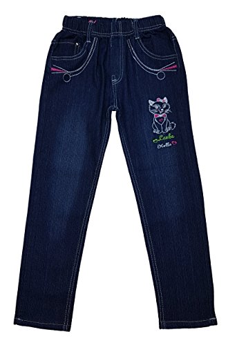 K&S FASHION Bequeme Mädchen Jeans, Stretchjeans in dunkel Blau, Gr. 98, M96.2e von K&S FASHION