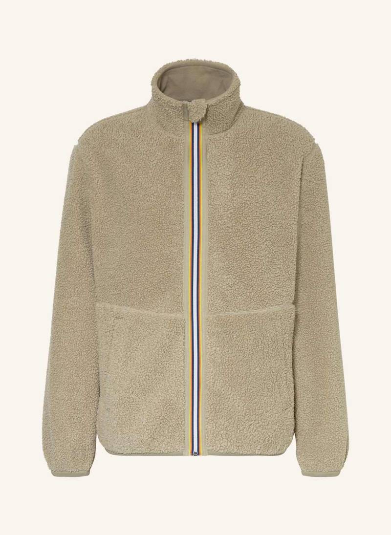K-Way Fleecejacke Pascal Sherpa Polar Double Zum Wenden gruen von K-way