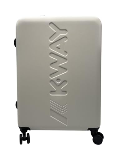K-Way K-AIR Hartschalen-Trolley mit Maxi-Logo mit vier Rädern für maximale Bewegungsfreiheit. Zwei Reißverschlusstaschen im Inneren, gekreuzte Gummibänder inspiriert vom ikonischen Tape m., L35 Beige K-Way K-AIR Hartschalen-Trolley mit Maxi-Logo mit vier Rädern für maximale Bewegungsfreiheit. Zwei Reißverschlusstaschen im Inneren, gekreuzte Gummibänder inspiriert vom ikonischen Tape m., L35 Beige von K-Way