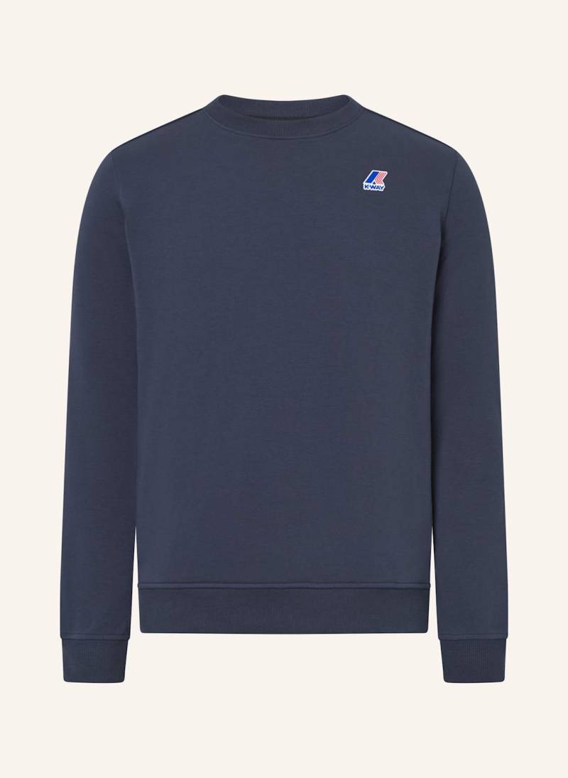K-Way Sweatshirt Le Vrai Auguste Poly Cotton blau von K-way