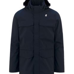 K-way Winddichte Blaue Nylonjacke Mit Kapuze von K-way