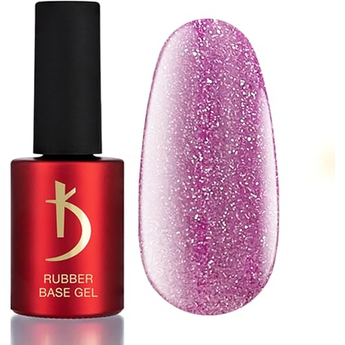 K Professional Rubber Base Gel - Base Coat - Pink Lilac Glitter Reflective Nail Polish -15ml- Unterlack - Rosa Lila Glitzer UV Nagellack - Gel Nägel - UV LED Pink Lilac Reflective von K