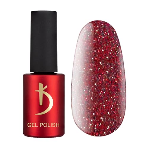 UV Nagellack Gel für Nägel - Night Red Sky Shimmer - Gel Nail Polish UV-LED -7ml- langlebig - Glanz Maniküre - DIY Nageldesign - Farbe GelNägel Manicure von K