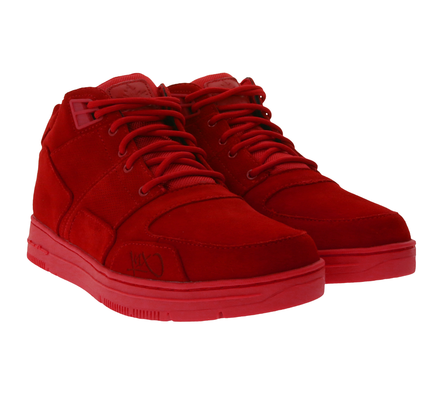 K1X | Kickz Allxs Sport Herren Mid-Top Sneaker-Boots im Hoop-Nation-Design Wildleder-Stiefel 1163-0500/6600 Rot von K1X | KICKZ