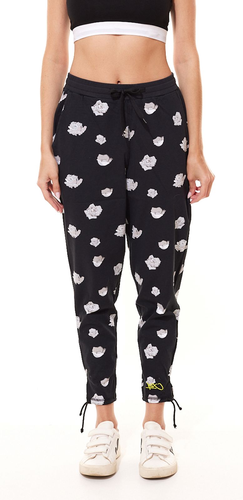 K1X | Kickz Loose Rose Damen Sweatpants geblümte Baumwoll-Hose 6500-0046/0010 Navy/Weiß von K1X | KICKZ