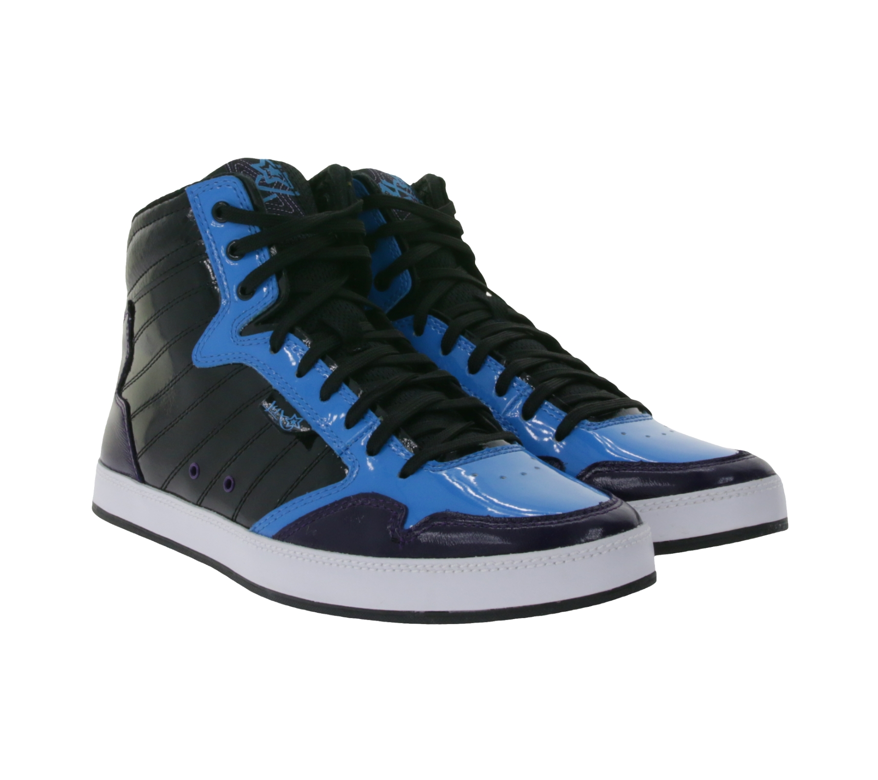 K1X | Kickz Shorty H1top le Damen Echtleder Sneaker coole High Top Schuhe 6000-0002/4617 Schwarz/Blau von K1X | KICKZ