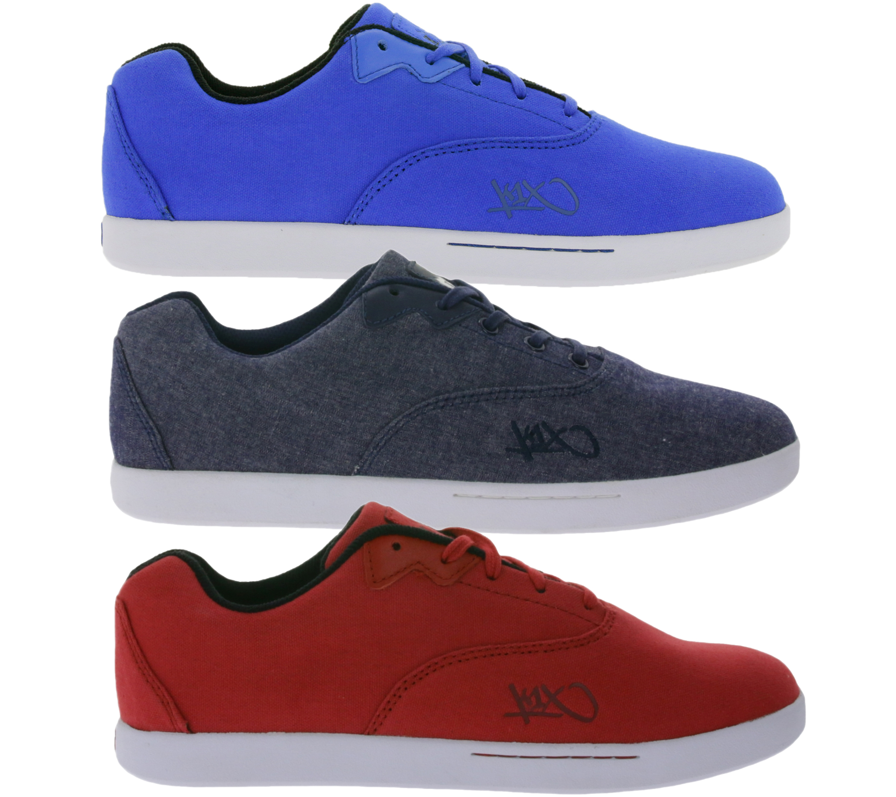 K1X | Kickz cali Herren Halbschuhe aus robustem Canvas Schnür-Schuhe Rot oder Blau von K1X | KICKZ
