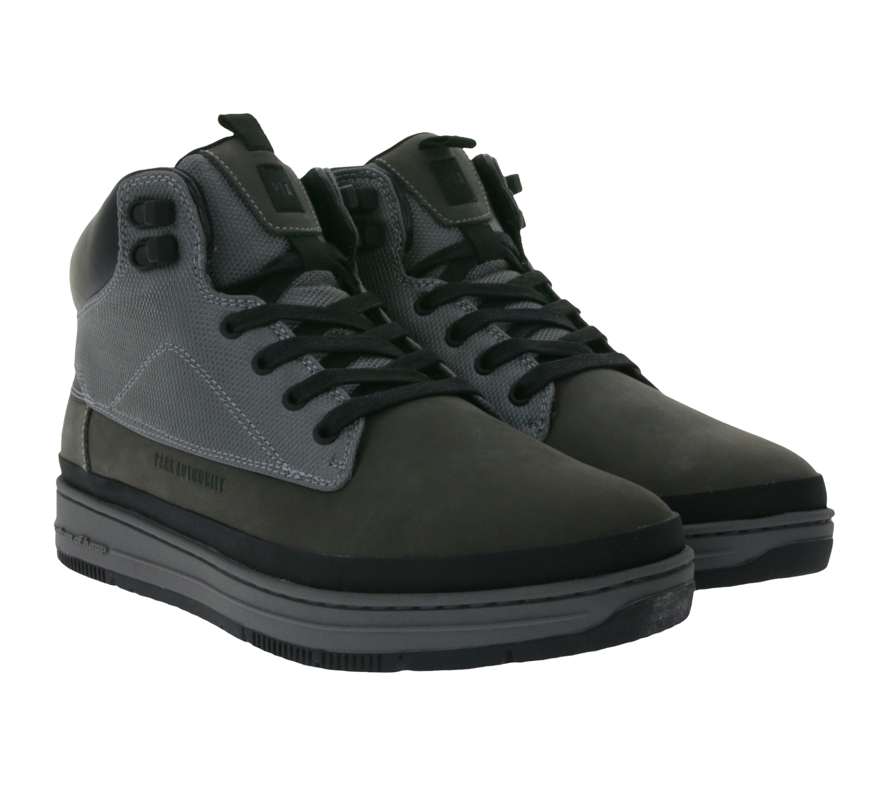PARK AUTHORITY by K1X | Kickz GK5000 Herren Sneaker-Boots aus Veloursleder mit Textil-Overlays Stiefel 6214-0508/8974 Grau/Schwarz von K1X | KICKZ