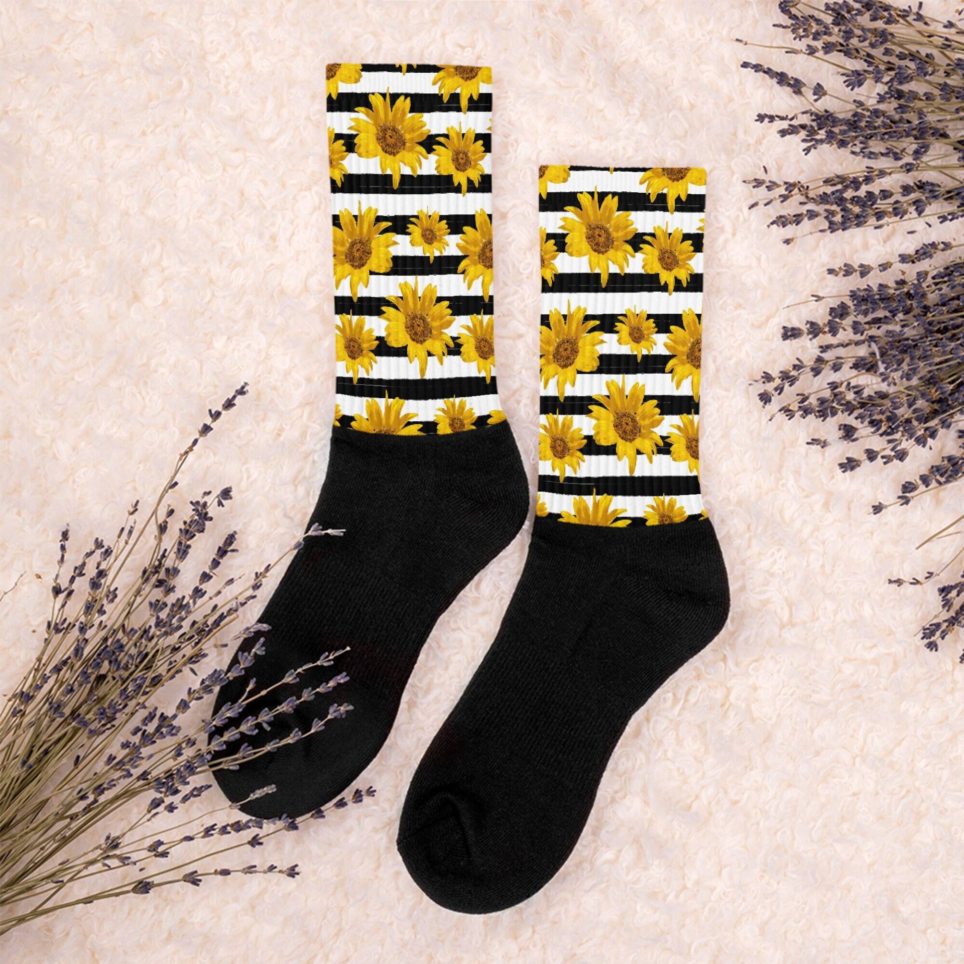 Sonnenblumen Kunst Crew Socken, Sonnenblume Blumen Lustige Socken Für Männer Und Frauen, Natur Liebhaber Geschenke von K2CreationsUS