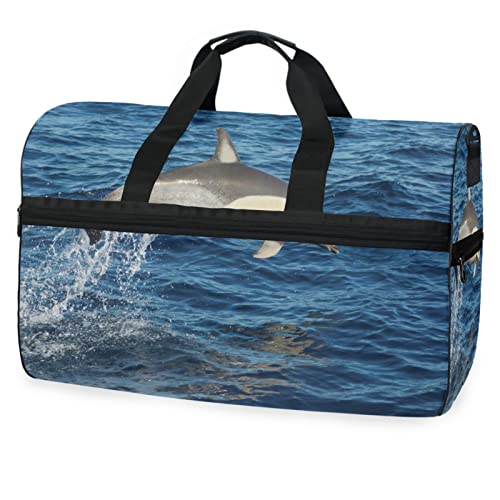 Bilder Von Delfinen Meerestieren Sporttasche Badetasche mit Schuhfach Reisetaschen Handtasche für Reisen Frauen Mädchen Männer von KAAVIYO