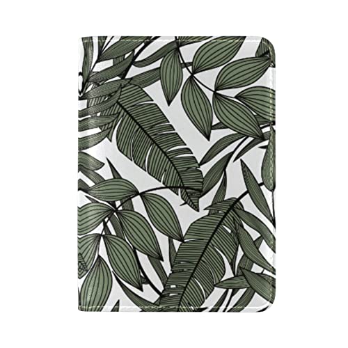 Blätter Baum Tropische Pflanzen Reisepass Reisepasshülle Ausweis Hülle Echtes Leder Hülle Schutzhülle für Reisen Männer Frauen von KAAVIYO