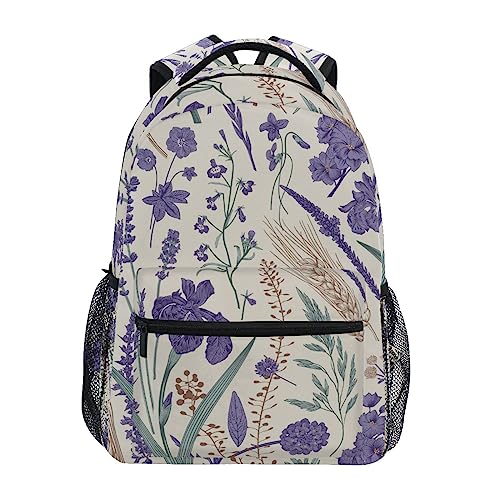 Blumen Hübsches Blaues Gras Schulter Student Rucksacks Bookbags Kinderrucksack Büchertasche Rucksäcke für Teen Mädchen Jungs von KAAVIYO