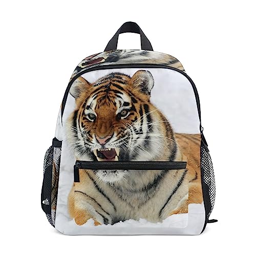 Brüllen Tier Tiger Schnee Kleinkind Rucksack Kinder Leichtgewicht Büchertasche Vorschule Schülerrucksack für 2-7 Jahre die Reise Mädchen Jungs von KAAVIYO