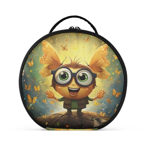 Buntstiftkunst, Brauner Seestern Reißverschluss Kulturbeutel Rund Kosmetiktasche Kreativ Make up Taschen mit Verstellbaren Trennern für Mädchen von KAAVIYO