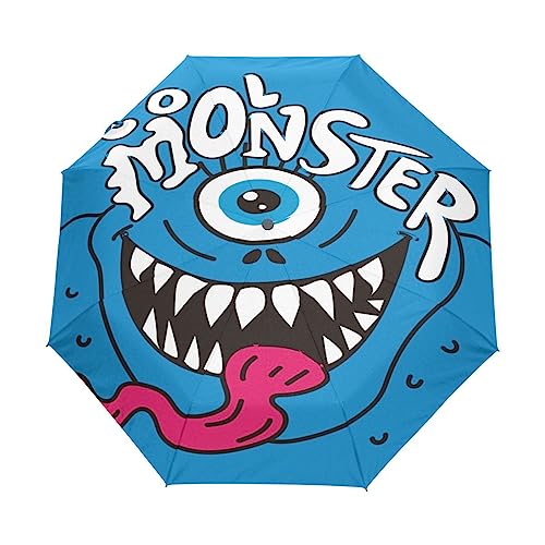 Cartoon Blaues Monster Regenschirm Taschenschirm Auf-Zu Automatik Schirme Winddicht Leicht Kompakt UV-Schutz Reise Schirm für Jungen Mädchen Strand Frauen Cartoon Blaues Monster Regenschirm Taschenschirm Auf-Zu Automatik Schirme Winddicht Leicht Kompakt UV-Schutz Reise Schirm für Jungen Mädchen Strand Frauen von KAAVIYO