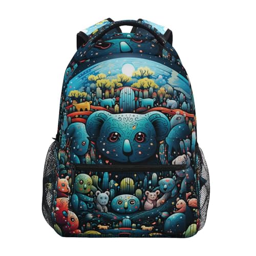 Coole Abstrakte Kunst des Koala-Universums Schulter Student Rucksacks Bookbags Kinderrucksack Büchertasche Rucksäcke für Teen Mädchen Jungs von KAAVIYO