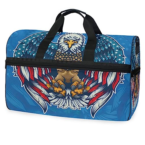 Coole Blaue Vogelkunst Sporttasche Badetasche mit Schuhfach Reisetaschen Handtasche für Reisen Frauen Mädchen Männer von KAAVIYO