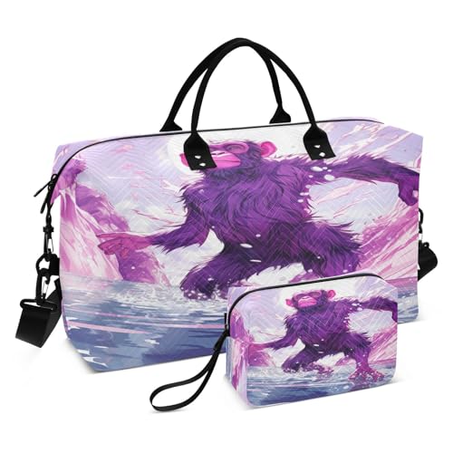 Coole Wütende Schimpansenkunst Sporttasche Handtasche mit Make-up Aufbewahrungstasche Badetasche für Reisen Mädchen Männer von KAAVIYO