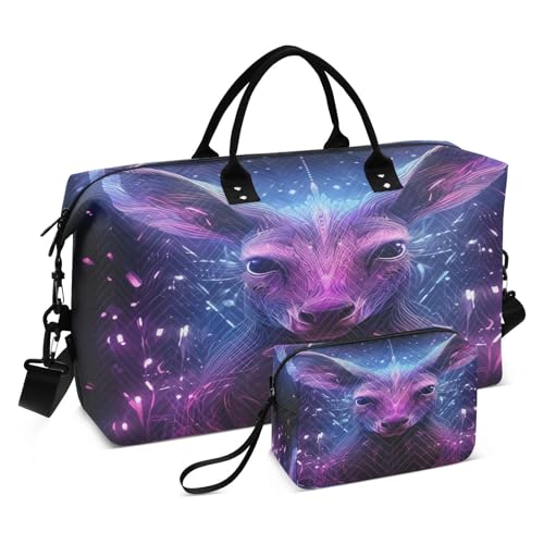 Coolere Känguru-Aquarellkunst Sporttasche Handtasche mit Make-up Aufbewahrungstasche Badetasche für Reisen Mädchen Männer von KAAVIYO