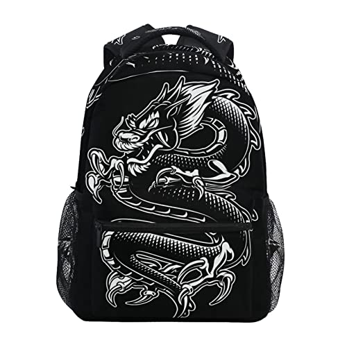 Drachen Tattoo Tier Dinosaurier Schulter Student Rucksacks Bookbags Kinderrucksack Büchertasche Rucksäcke für Teen Mädchen Jungs von KAAVIYO