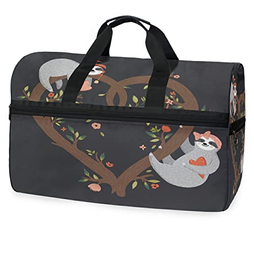 Faultier Liebe Süßes Gras Sporttasche Badetasche mit Schuhfach Reisetaschen Handtasche für Reisen Frauen Mädchen Männer von KAAVIYO