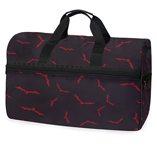 Fledermaus Schwarzes Tier Halloween Sporttasche Badetasche mit Schuhfach Reisetaschen Handtasche für Reisen Frauen Mädchen Männer von KAAVIYO