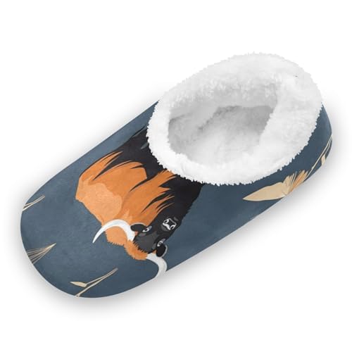 KAAVIYO Aquarell Kuhschmetterling Hausschuhe Anti-Rutsch Fuzzy Winter Pantoffeln Plüsch Damen Herren Warme Gefüttert Rutschfest Slipper Schuhe von KAAVIYO