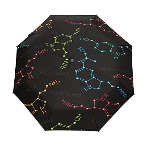 KAAVIYO Chemiestern Formel Regenschirm Automatik Auf-Zu Taschenschirm Umbrella Kompakt Schirme für Jungen Mädchen Strand Frauen von KAAVIYO