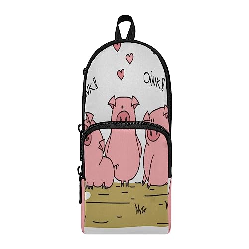 KAAVIYO Das Rosa Schwein Federmäppchen Federtaschen Rucksackstil Mäppchen für Jungen Mädchen Schüler von KAAVIYO