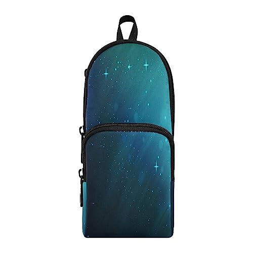 KAAVIYO Galaktischer Blauer Weltraumstern Federmäppchen Federtaschen Rucksackstil Mäppchen für Jungen Mädchen Schüler von KAAVIYO