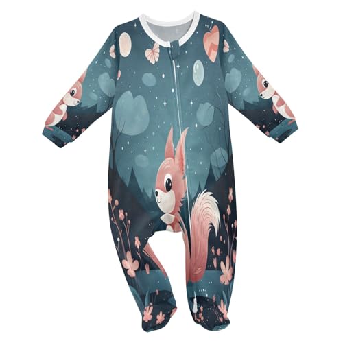 KAAVIYO Kinder Cartoon Eichhörnchen Baby Einteiler Bodys Strampler Pyjama Baumwollkleidung für Neugeborene 3-24 Monate von KAAVIYO