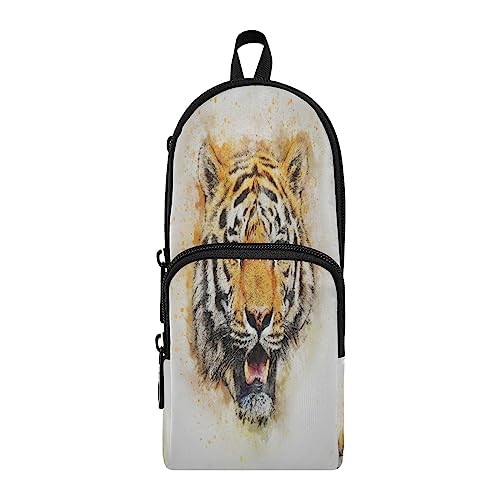 KAAVIYO König Aquarelle Tiger Federmäppchen Federtaschen Rucksackstil Mäppchen für Jungen Mädchen Schüler von KAAVIYO