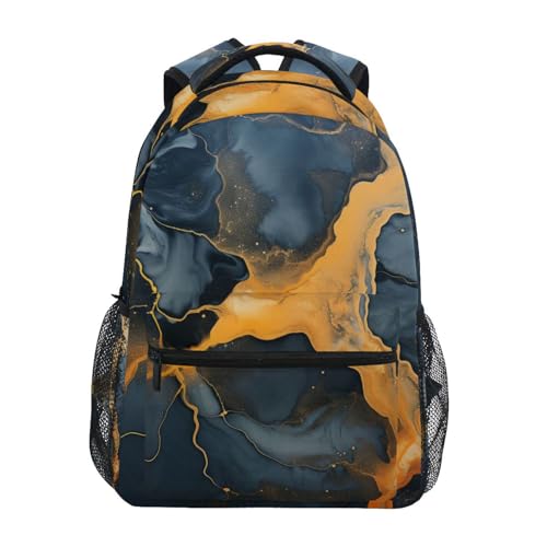 Kunstaquarell Aus Schwarzem Marmor Schulter Student Rucksacks Bookbags Kinderrucksack Büchertasche Rucksäcke für Teen Mädchen Jungs von KAAVIYO