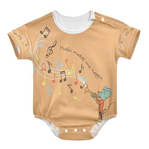 KAAVIYO Maus Trompete Musik Baby Body Kurzarm Baumwoll Neugeborene Bodysuit für Sommer Kinder 3-24 Monate KAAVIYO Maus Trompete Musik Baby Body Kurzarm Baumwoll Neugeborene Bodysuit für Sommer Kinder 3-24 Monate von KAAVIYO