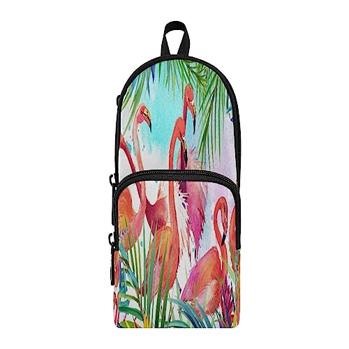 KAAVIYO Rote Flamingo Schwan Kunst Federmäppchen Federtaschen Rucksackstil Mäppchen für Jungen Mädchen Schüler von KAAVIYO