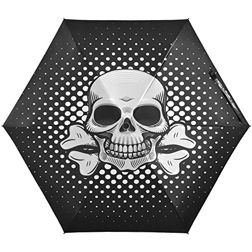 KAAVIYO Schwarz Weißer Totenkopf Regenschirm UV-Schutz Taschenschirm Umbrella Klein Leicht Schirm Kompakt Schirme für Mädchen Reise Strand Frauen KAAVIYO Schwarz Weißer Totenkopf Regenschirm UV-Schutz Taschenschirm Umbrella Klein Leicht Schirm Kompakt Schirme für Mädchen Reise Strand Frauen von KAAVIYO