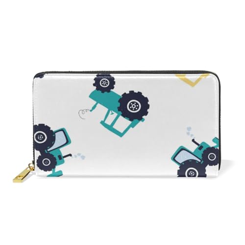 KAAVIYO Verkehr Transport Auto Cartoon Leder Brieftasche Reißverschluss Geldbörse Telefon Kreditkartenetui Portemonnaie Wallet für Frauen Mädchen Männer von KAAVIYO