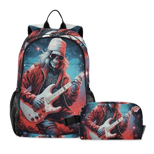 KAAVIYO Verrückte Weihnachtskunst Coole Gitarre Schulter Rucksacks Bookbag Kinderrucksack Isolierte Lunchbox-Tasche Mittagessen Tasche für Reise Kinder KAAVIYO Verrückte Weihnachtskunst Coole Gitarre Schulter Rucksacks Bookbag Kinderrucksack Isolierte Lunchbox-Tasche Mittagessen Tasche für Reise Kinder von KAAVIYO