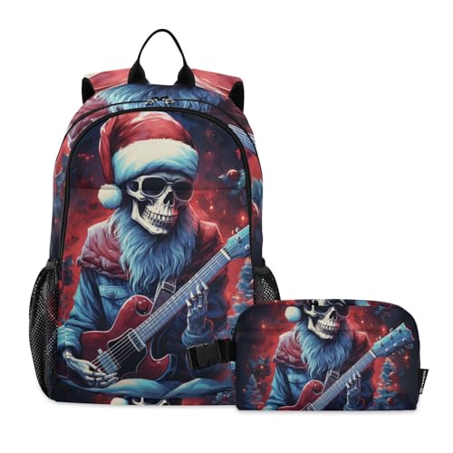 KAAVIYO Weihnachten Cool Art Gitarrenspieler Schulter Rucksacks Bookbag Kinderrucksack Isolierte Lunchbox-Tasche Mittagessen Tasche für Reise Kinder KAAVIYO Weihnachten Cool Art Gitarrenspieler Schulter Rucksacks Bookbag Kinderrucksack Isolierte Lunchbox-Tasche Mittagessen Tasche für Reise Kinder von KAAVIYO