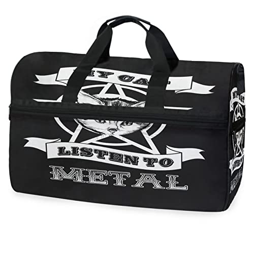 Katze Schwarz Süßes Tier Sporttasche Badetasche mit Schuhfach Reisetaschen Handtasche für Reisen Frauen Mädchen Männer von KAAVIYO
