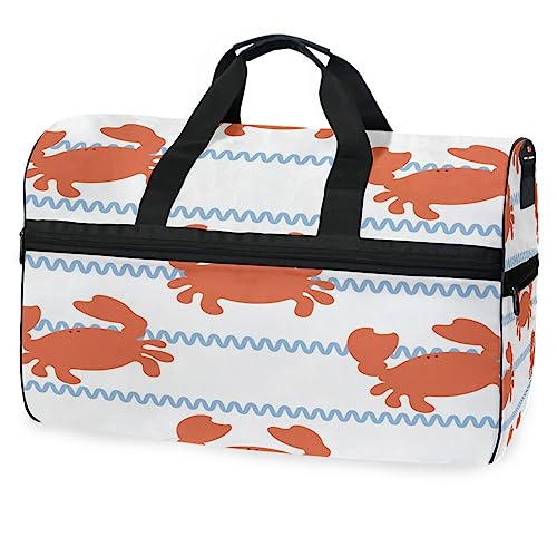 Krabbe Tier Ripple Cartoon Sporttasche Badetasche mit Schuhfach Reisetaschen Handtasche für Reisen Frauen Mädchen Männer von KAAVIYO