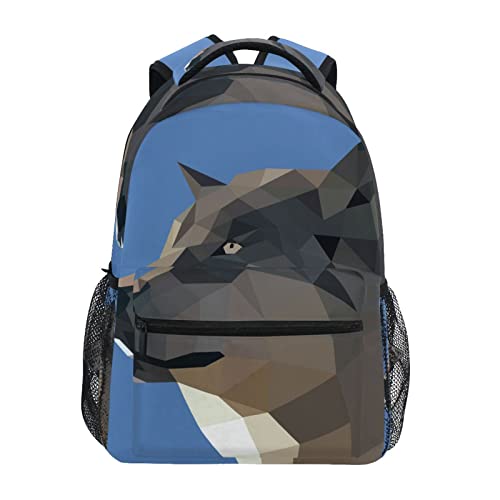 Künstlerische Wolfstiermode Schulter Student Rucksacks Bookbags Kinderrucksack Büchertasche Rucksäcke für Teen Mädchen Jungs von KAAVIYO