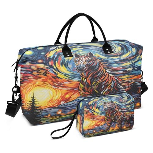 Kunstwerk Cartoon Zebra Aquarell Sporttasche Handtasche mit Make-up Aufbewahrungstasche Badetasche für Reisen Mädchen Männer von KAAVIYO