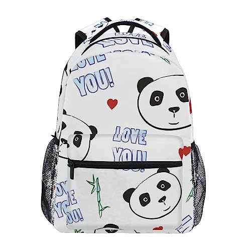 Liebe Panda Cartoon Tier Schulter Student Rucksacks Bookbags Kinderrucksack Büchertasche Rucksäcke für Teen Mädchen Jungs von KAAVIYO