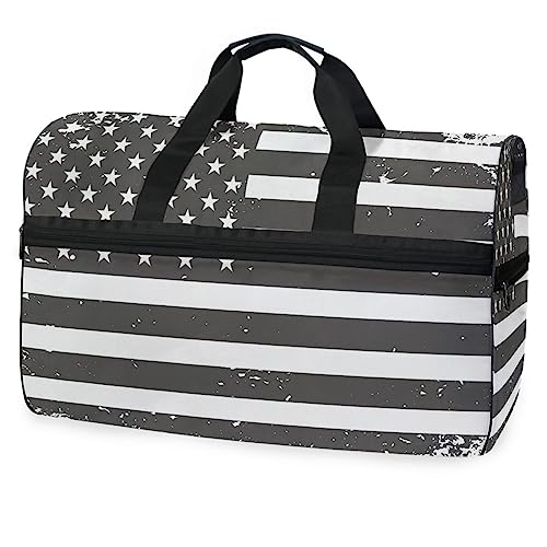 Nationalflagge Amerika Sporttasche Badetasche mit Schuhfach Reisetaschen Handtasche für Reisen Frauen Mädchen Männer von KAAVIYO