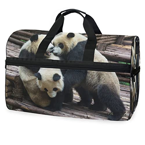 Panda Tier Chinesische Bilder Sporttasche Badetasche mit Schuhfach Reisetaschen Handtasche für Reisen Frauen Mädchen Männer von KAAVIYO