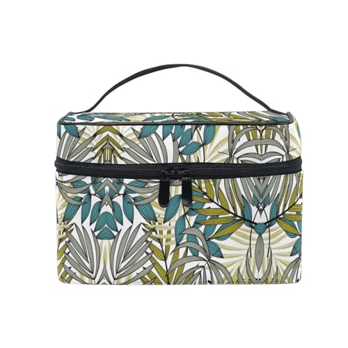 Pflanze Gras Blattkunst Kosmetiktasche Organizer Reißverschluss Make up Taschen Kulturbeutel Waschtasche für Damen Mädchen Frauen von KAAVIYO