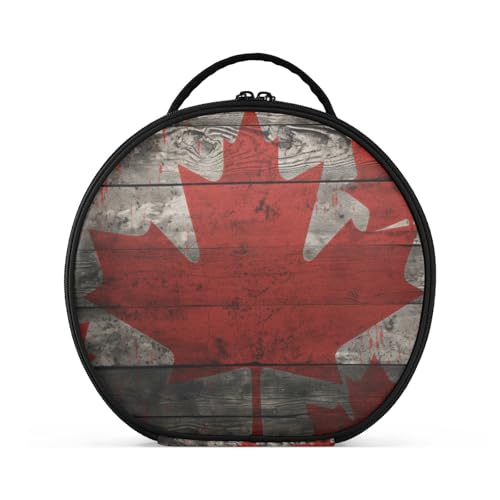 Rote Fahne Kunst Reißverschluss Kulturbeutel Rund Kosmetiktasche Kreativ Make up Taschen mit Verstellbaren Trennern für Mädchen von KAAVIYO