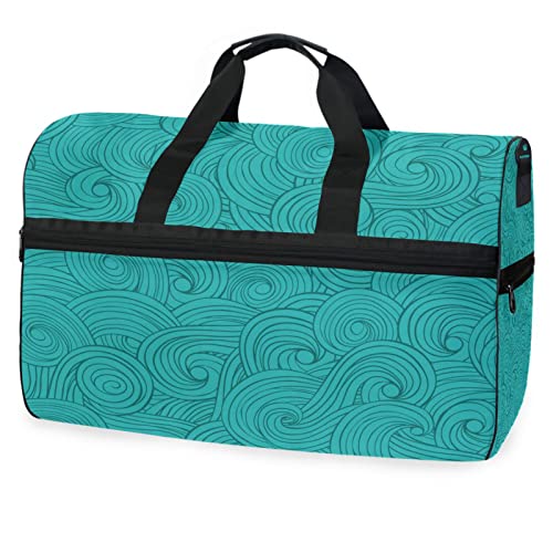 Sprühkunst Grüne Blume Sporttasche Badetasche mit Schuhfach Reisetaschen Handtasche für Reisen Frauen Mädchen Männer von KAAVIYO