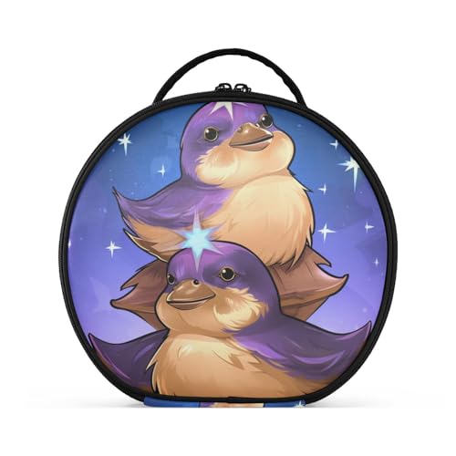 Süßes Schnabeltier Im Doodle-Stil Reißverschluss Kulturbeutel Rund Kosmetiktasche Kreativ Make up Taschen mit Verstellbaren Trennern für Mädchen von KAAVIYO